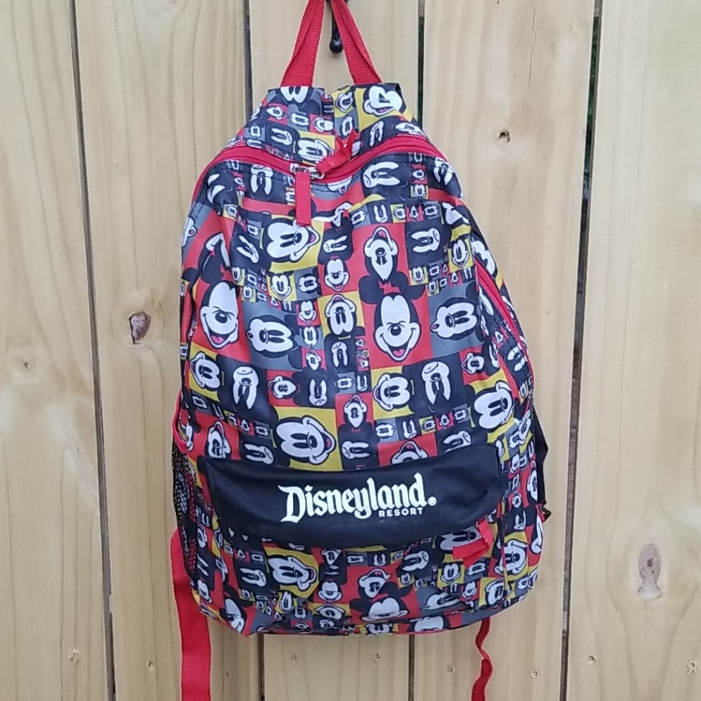Disney Disneyland Mickey Mouse Backpack Red Black